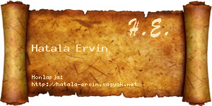 Hatala Ervin névjegykártya
